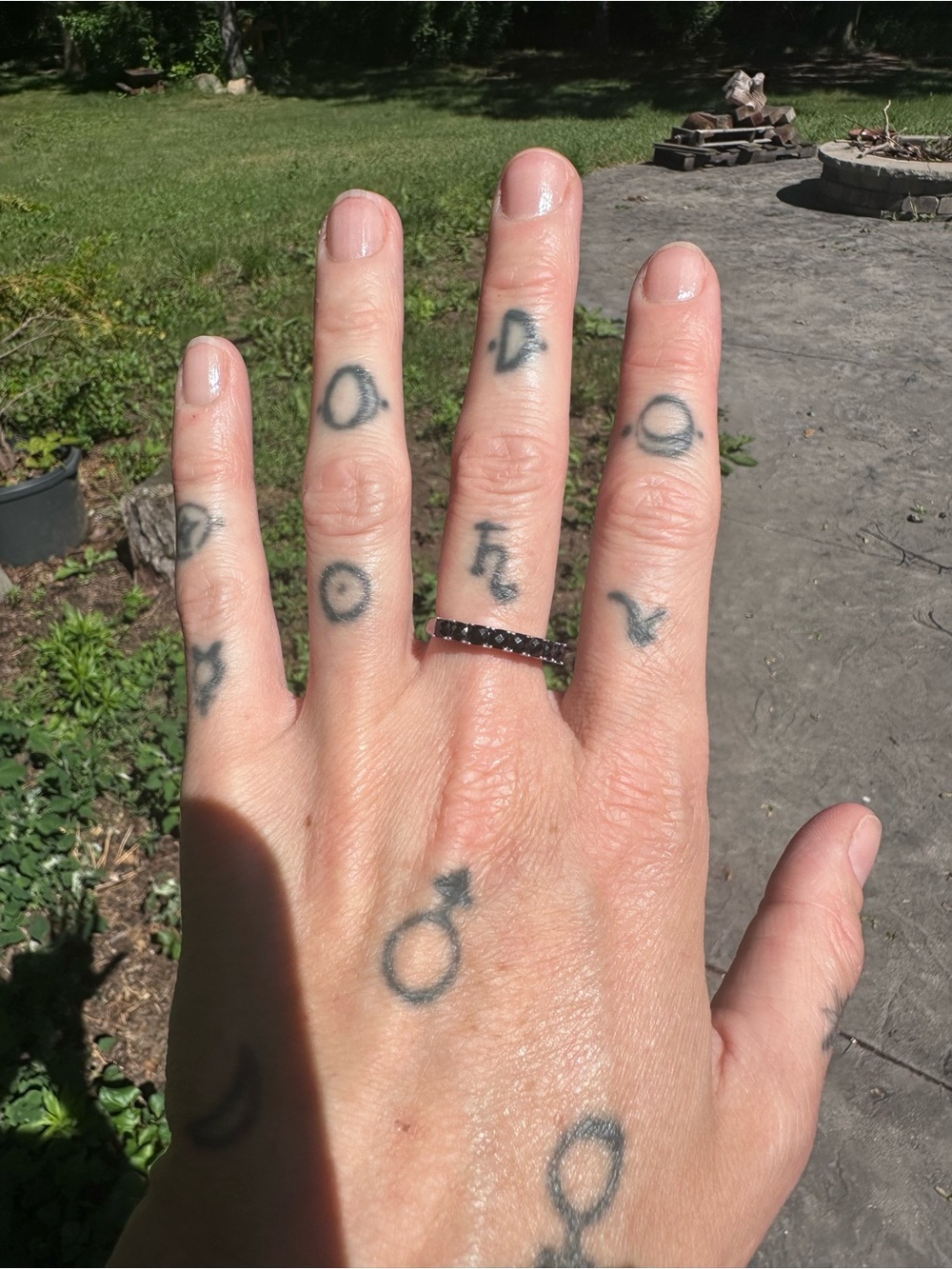 Black Onyx Stack Ring - Silver Band